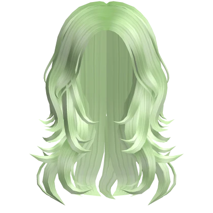 Layered Lush Anime Y2K Wolfcut Hair (Green)