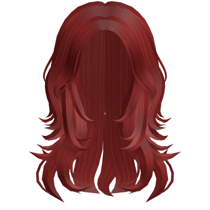 Layered Lush Anime Y2K Wolfcut Hair (Red)