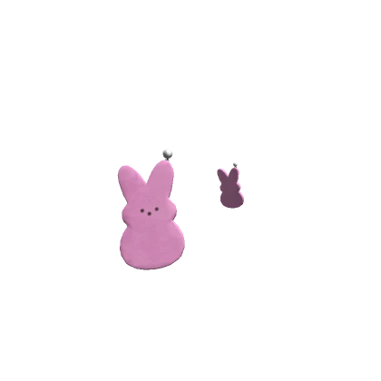 Pink Bunny Marshmallow Earrings