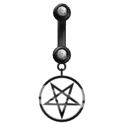 Pentacle Belly Ring Black