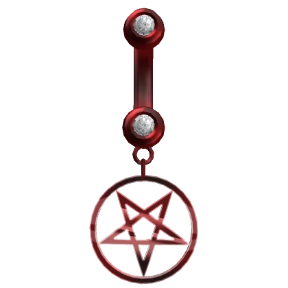 Pentacle Belly Ring Red