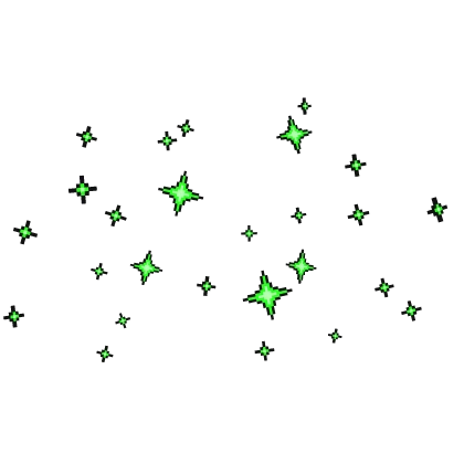 Green Pixel Bling Stars Aura