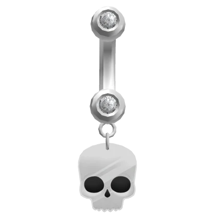 Skull Belly Ring Silver