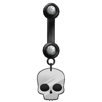 Skull Belly Ring Black