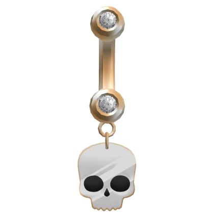 Skull Belly Ring Gold