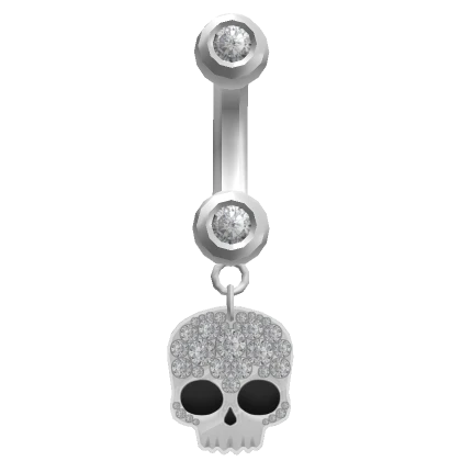 Skull Belly Ring Silver