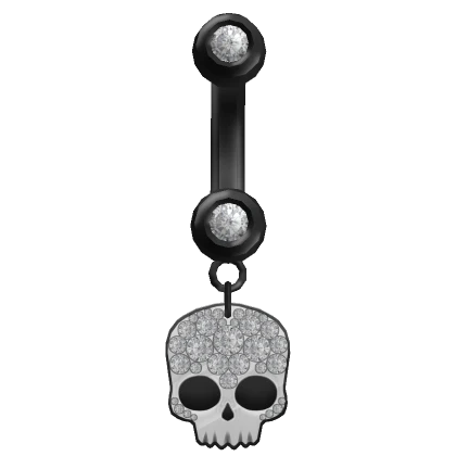 Skull Belly Ring Black