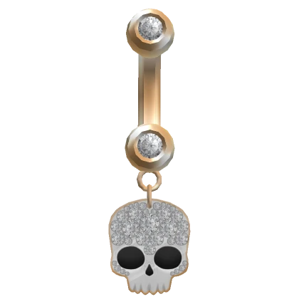 Skull Belly Ring Gold