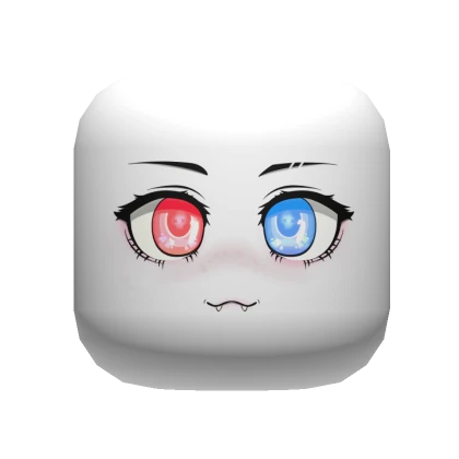 🧛Blue Red Anime Vampire Face - White Skin Tone