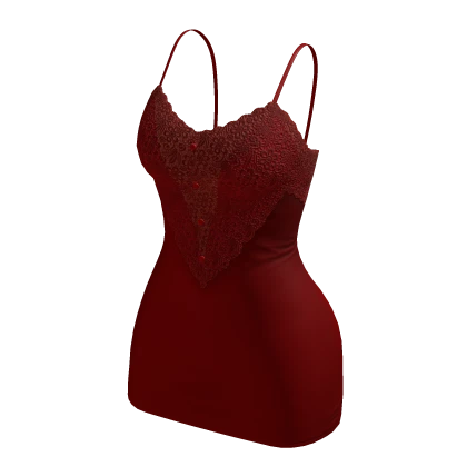 Silk Mini Dress Red Tight Night Lace Slip Cutout