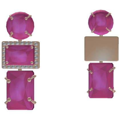 Luxury Square Pink Diamond Earrings