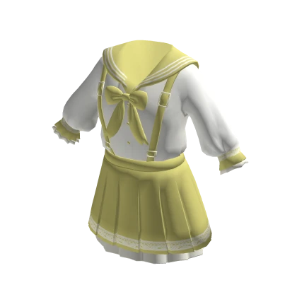 Japanese Anime School Uniform Sailor Outfit Yellow