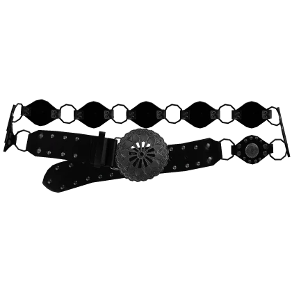 Black Boho Leather Belt 3.0