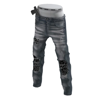 Dark Grey Strapped Up Atlanta Jeans 