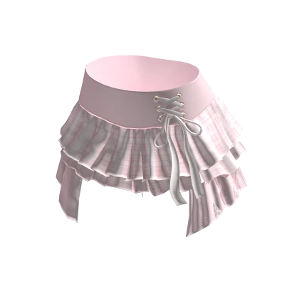 🍀Drawstring Ruffle Skirt (Pink)