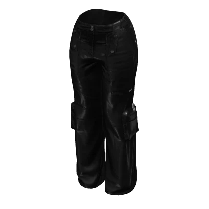 Black Leather Cargo Pants