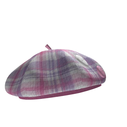 igari pink and purple beret hat
