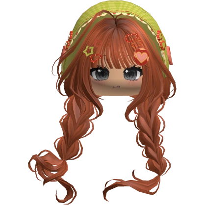 Ginger Igari Hair w/ Cute Face & Green Bonnet