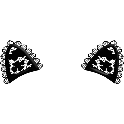 sweet black cat lace ears