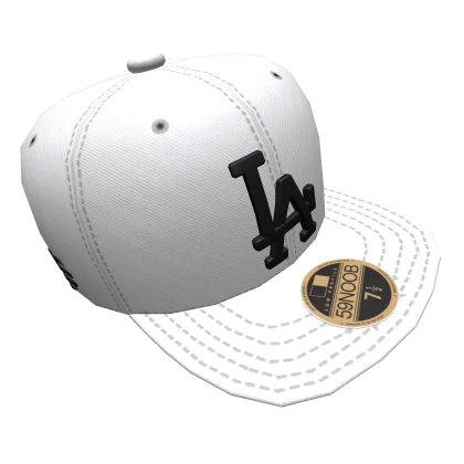 Sideways White LA Baseball Cap