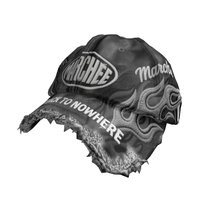 MARCHÉE - Grey Flame Embroidered Racing Cap