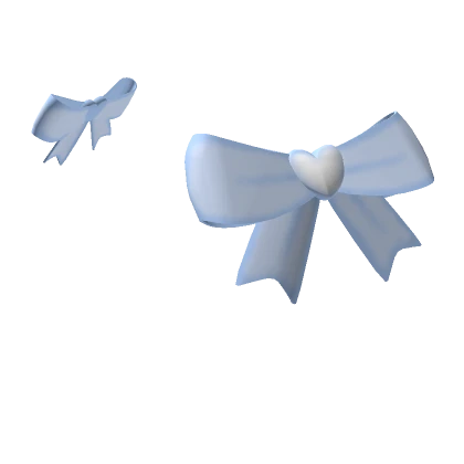 Blue Heart Side Bows