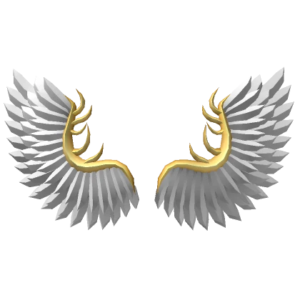 Ornate Angel Wings - Gold & White