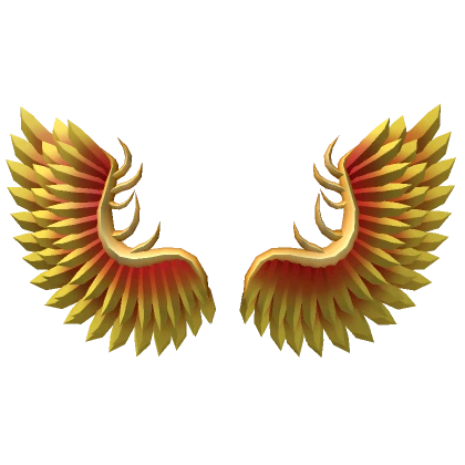 Ornate Angel Wings - Red & Gold