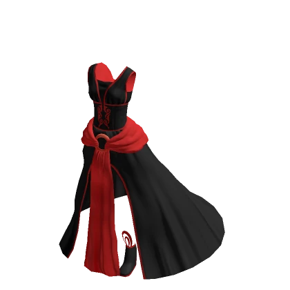 Goddess Gown - Black & Red