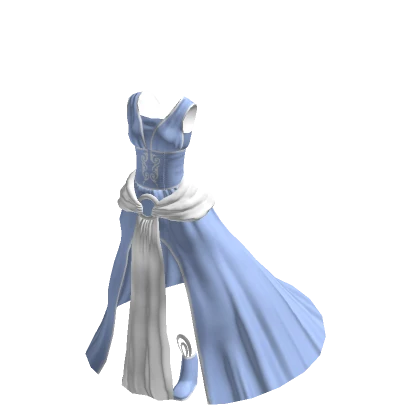 Goddess Gown - Light Blue & White