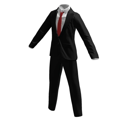 Black Suit w/ Red Tie