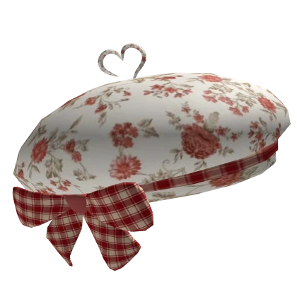 Red Rose Igari floral beret cottagecore mori kei