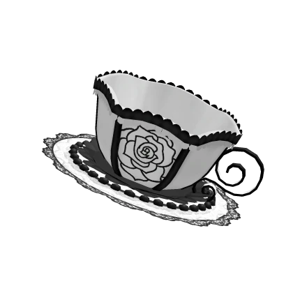 (╥﹏╥) sweet victorian teacup hat in white