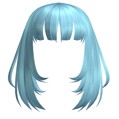 Framed Blunt Bangs in Blue