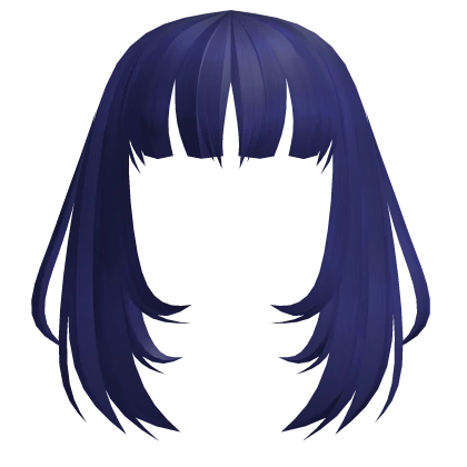 Framed Blunt Bangs in Navy Blue