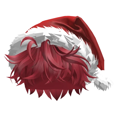 Red Messy Hair w/ Santa Hat