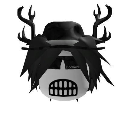 ⏳ CHEAP | Black Messy Hair + Fedora + Clockwork