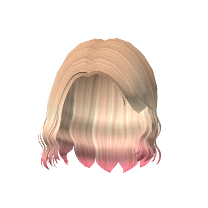 Wavy Y2k Summer Bob Hair in Blonde to Pink