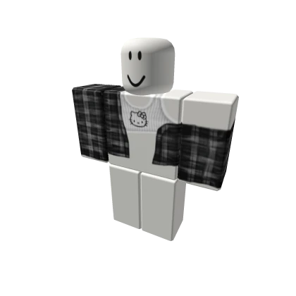 y2k da hood girl hello kitty plaid off shoulder