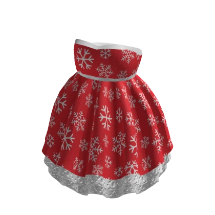 Cute Christmas Doll Dress in Red Snowflake