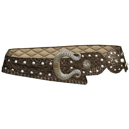 Y2K Gyaru Rhinestone Scene Belt In Brown