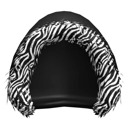 Zebra Fur Lined Winter Hood