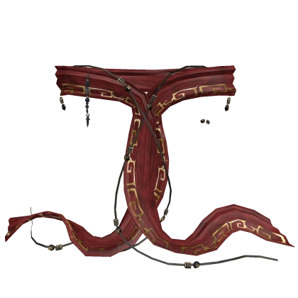  Sorcerer Magical Gaian Red Gold Waist Scarf