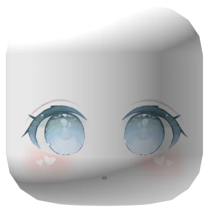🍀Heart Decora Blue Face Mask (White)