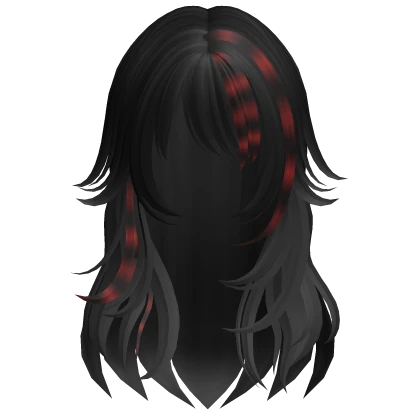 Emo Messy Anime Hair (Raccoon Black&Red)