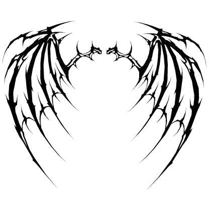 Metal sigil black vampiric wings