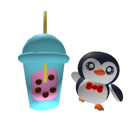 Cute Penguin with Boba Tea | Shoulder Accessory