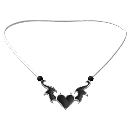 y2k goth metal winged heart necklace