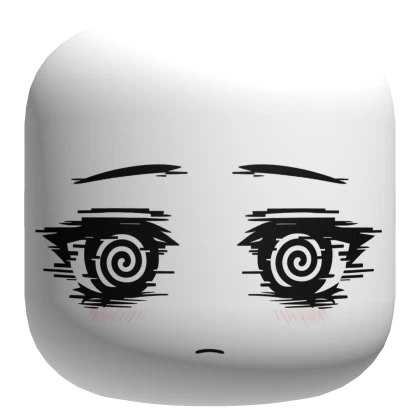 Glitched Hypnotized Monochrome Face Spiral Eyes