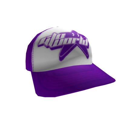 GLO WORLD PURPLE Y2K TRUCKER CAP